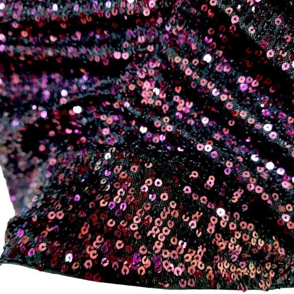 Lulus Dress Purple Sequin Strapless Sweetheart Asymmetrical Bodycon Formal Sz XS - Picture 6 of 13